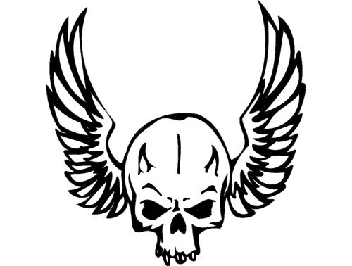 طرح بال جمجمه سر - wing skull head - برای دستگاه CNC چوب و لیزر (سی ان سی)