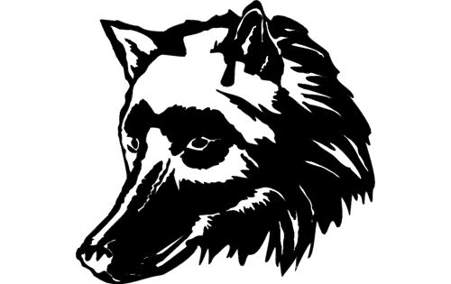 طرح سر گرگ سیلوئت طرح - wolf head silhouette - برای دستگاه CNC چوب و لیزر (سی ان سی)