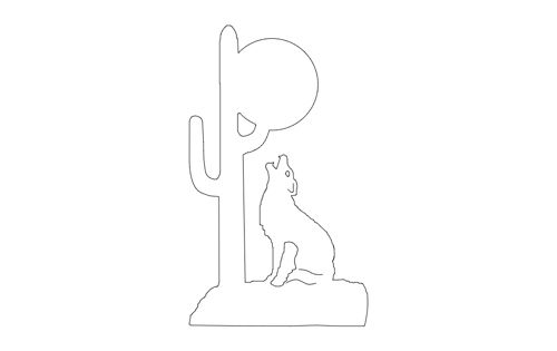 طرح زوزه گرگ در ماه ماه - wolf howling at moon - برای دستگاه CNC چوب و لیزر (سی ان سی)