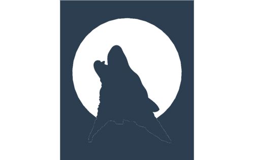 طرح گرگ ماه سیلوئت - wolf moon silhouette 10x12 - برای دستگاه CNC چوب و لیزر (سی ان سی)