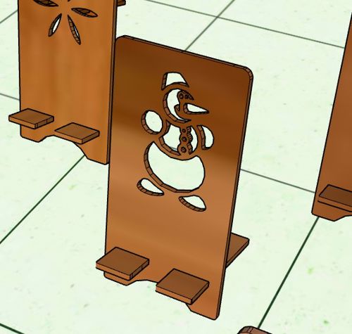 طرح پایه گوشی آدم برفی کریسمس چوبی لیزر - wood christmas snowman phone stand laser cut - برای دستگاه CNC چوب و لیزر (سی ان سی)