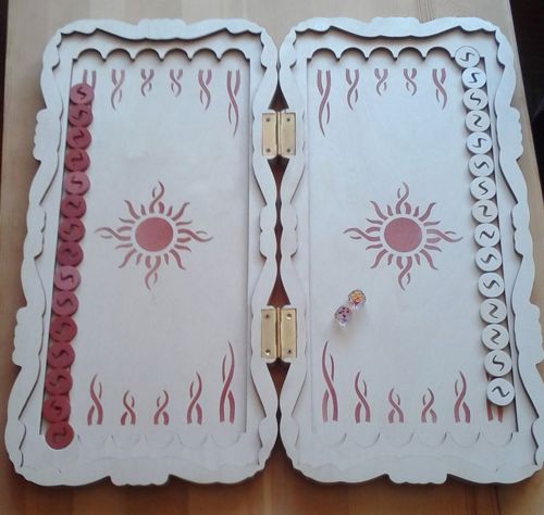 طرح جعبه تخته نرد چوبی لیزر - wooden backgammon box laser cut - برای دستگاه CNC چوب و لیزر (سی ان سی)