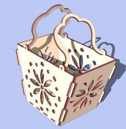 طرح سبد چوبی برای برش لیزری - wooden basket for laser cut - برای دستگاه CNC چوب و لیزر (سی ان سی)