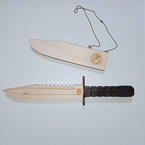 طرح چاقوی چوبی سرنیزه‌ای مخصوص برش لیزری - wooden bayonet knife for laser cut ve - برای دستگاه CNC چوب و لیزر (سی ان سی)