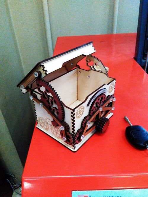 طرح جعبه چوبی با قفل cnc برش لیزر - wooden box with lock cnc laser cutting ve - برای دستگاه CNC چوب و لیزر (سی ان سی)