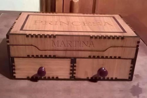 طرح تابوت چوبی با دو کشو برش لیزری - wooden casket with two drawers laser cut ve - برای دستگاه CNC چوب و لیزر (سی ان سی)