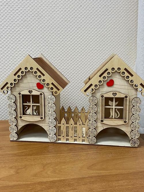 طرح خانه گربه چوبی برش cnc - wooden cat house cnc cutting ve - برای دستگاه CNC چوب و لیزر (سی ان سی)