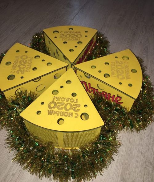 طرح جعبه گوه ای چوبی پنیر برای برش لیزری - wooden cheese wedge box for laser cut ve - برای دستگاه CNC چوب و لیزر (سی ان سی)