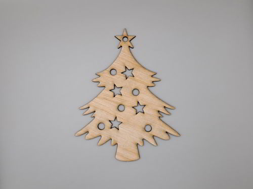 طرح تزیین درخت کریسمس چوبی با کاردستی لیزری - wooden christmas tree craft decoration laser cut - برای دستگاه CNC چوب و لیزر (سی ان سی)