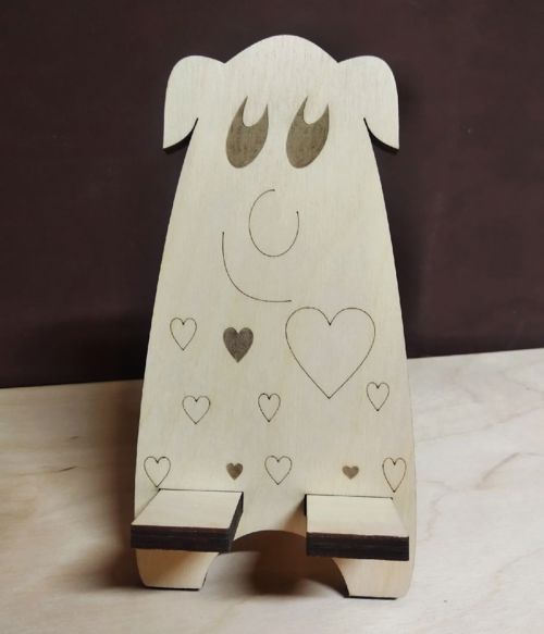 طرح پایه گوشی همراه چوبی زیبا برای برش لیزری - wooden cute cell phone stand for laser cutting ve - برای دستگاه CNC چوب و لیزر (سی ان سی)
