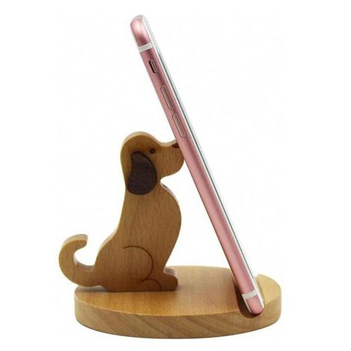 طرح پایه نگهدارنده گوشی موبایل سگ چوبی بامزه لیزری - wooden cute dog cellphone holder stand laser cut ve - برای دستگاه CNC چوب و لیزر (سی ان سی)