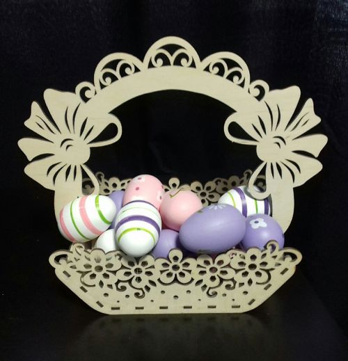 طرح سبد عید عید تزئینی چوبی برای برش لیزری - wooden decorative easter basket for laser cutting ve - برای دستگاه CNC چوب و لیزر (سی ان سی)