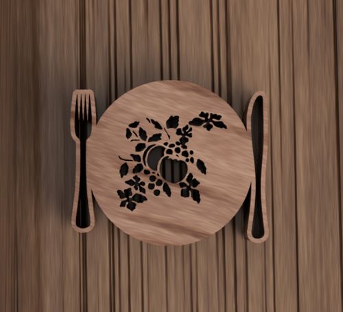 طرح زیربشقابی تزئینی چوبی لیزر - wooden decorative placemat for laser cut ve - برای دستگاه CNC چوب و لیزر (سی ان سی)