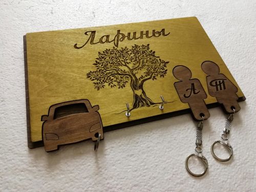 طرح جاکلیدی چوبی دکوری با جاکلیدی برای زوج قالب برش لیزری - wooden decor key holder with keychains for couple laser cut template - برای دستگاه CNC چوب و لیزر (سی ان سی)