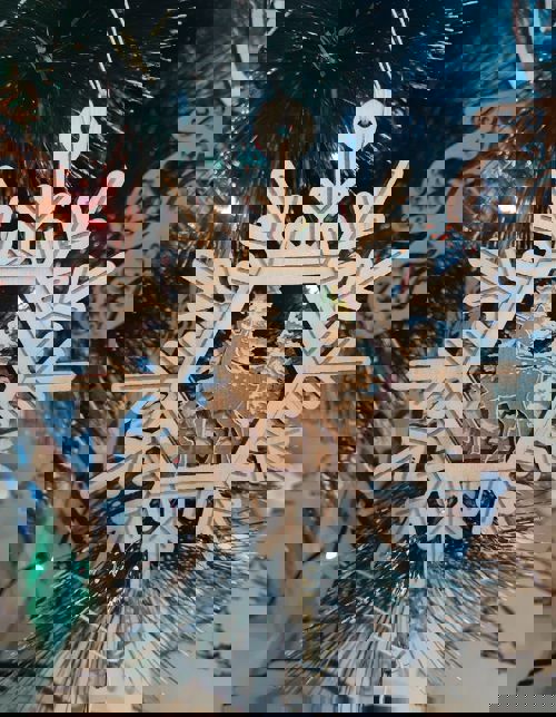 طرح اسباب‌بازی‌های چوبی گوزن، دانه‌های برف، درخت کریسمس، برش لیزری، - wooden deer snowflakes christmas tree toys laser cut ve - برای دستگاه CNC چوب و لیزر (سی ان سی)