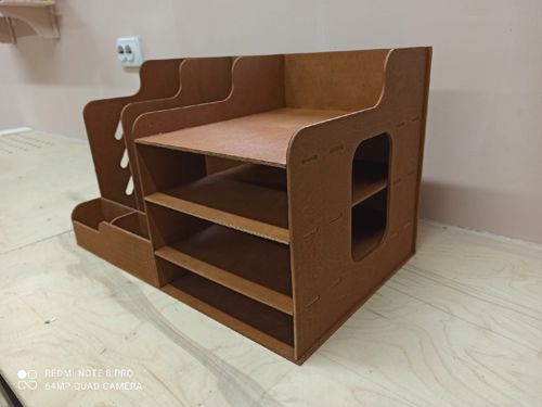 طرح میز چوبی سازماندهنده برای پوشه فایل لیزر - wooden desk organizer for file folder laser cut - برای دستگاه CNC چوب و لیزر (سی ان سی)