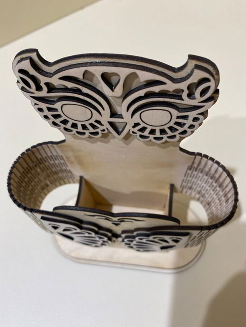 طرح میز چوبی سازماندهنده جغد رومیزی خودکار و مداد نگهدارنده لیزر - wooden desk organizer owl desktop pen and pencil holder laser cut ve - برای دستگاه CNC چوب و لیزر (سی ان سی)