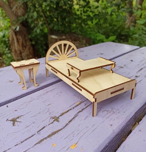 طرح مبلمان خانه عروسک چوبی برای برش لیزری - wooden doll house furniture for laser cut - برای دستگاه CNC چوب و لیزر (سی ان سی)