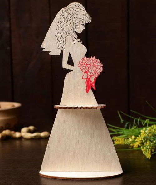 طرح جا دستمال عروسک چوبی برش لیزری - wooden doll napkin holder laser cutting ve - برای دستگاه CNC چوب و لیزر (سی ان سی)