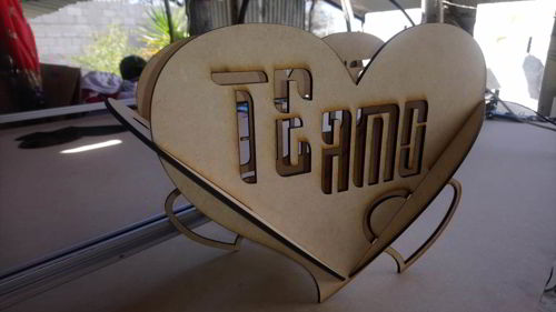 طرح جا دستی شکل قلبی چوبی برش لیزری - wooden heart shape napkin holder laser cutting ve - برای دستگاه CNC چوب و لیزر (سی ان سی)