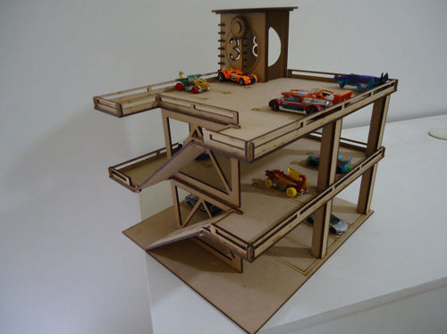 طرح قالب‌های گاراژ خانه چوبی ماشین چوبی - wooden house wooden car garage templates - برای دستگاه CNC چوب و لیزر (سی ان سی)