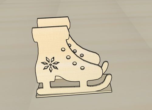 طرح wooden-ice-skating-boot-napkin-holder-christmas-tree-ornaments-laser-cut
