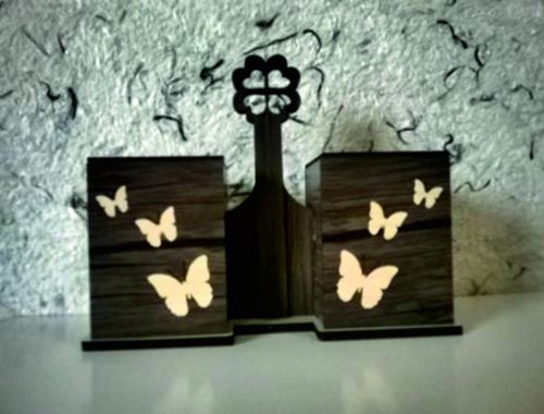 طرح چوبی آشپزخانه وسایل نگهدارنده کارد و چنگال سازماندهنده قاشق پایه - wooden kitchen utensil holder cutlery organizer spoon stand - برای دستگاه CNC چوب و لیزر (سی ان سی)