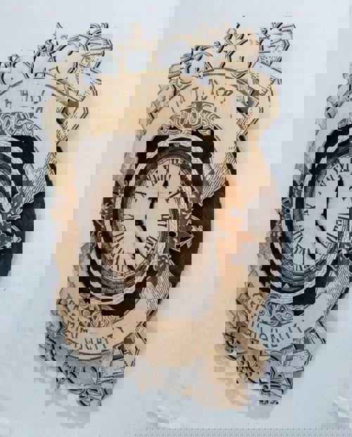 طرح ساعت دیواری چوبی ماتادور ممتاز تراشکاری - wooden matador premium wall hanging clock cnc ve - برای دستگاه CNC چوب و لیزر (سی ان سی)