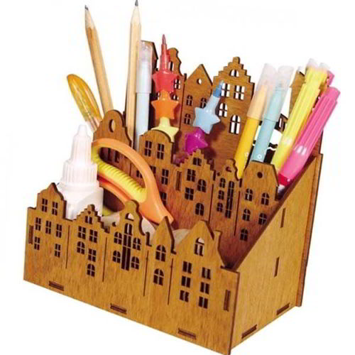 طرح میز اداری چوبی میز سازماندهنده قلم و مداد نگهدارنده لیزر - wooden office desk organizer pen and pencil holder laser cut ve - برای دستگاه CNC چوب و لیزر (سی ان سی)