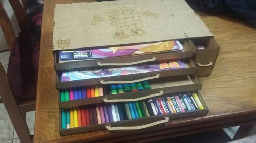 طرح جعبه مداد چوبی برای برش لیزری - wooden pencil box for laser cut ve - برای دستگاه CNC چوب و لیزر (سی ان سی)