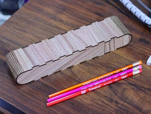 طرح جعبه مداد چوبی جا مداد کشویی جعبه 3 میلی متری برش لیزری - wooden pencil box pencil case sliding box 3mm laser cut ve - برای دستگاه CNC چوب و لیزر (سی ان سی)