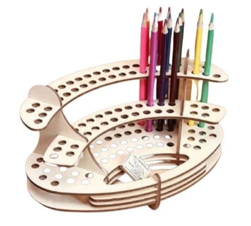 طرح جا مداد چوبی میز سازماندهنده برش لیزری - wooden pencil holder desk organizer laser cut ve - برای دستگاه CNC چوب و لیزر (سی ان سی)