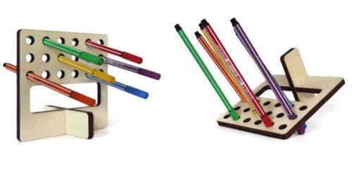 طرح جا قلمی چوبی میز اداری مداد سازماندهنده برش لیزری - wooden pen holder stand office desk pencil organizer laser cut ve - برای دستگاه CNC چوب و لیزر (سی ان سی)