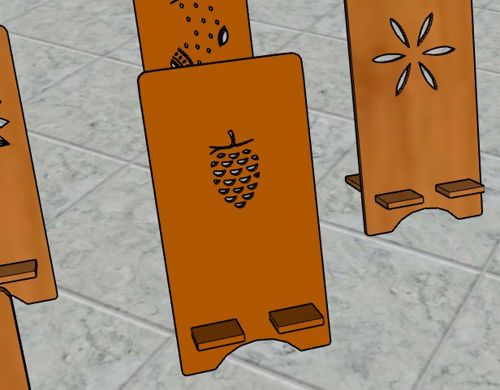 طرح پایه گوشی چوبی آناناس کریسمس تزئینات لیزر - wooden phone stand pineapple christmas ornament laser cut - برای دستگاه CNC چوب و لیزر (سی ان سی)
