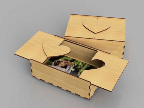 طرح جعبه عکس چوبی میلی متری - wooden photo box 3mm ve - برای دستگاه CNC چوب و لیزر (سی ان سی)