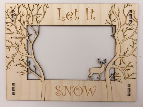 طرح قاب عکس چوبی با موضوع جنگل قالب برش لیزری - wooden photo frame jungle theme laser cutting template - برای دستگاه CNC چوب و لیزر (سی ان سی)