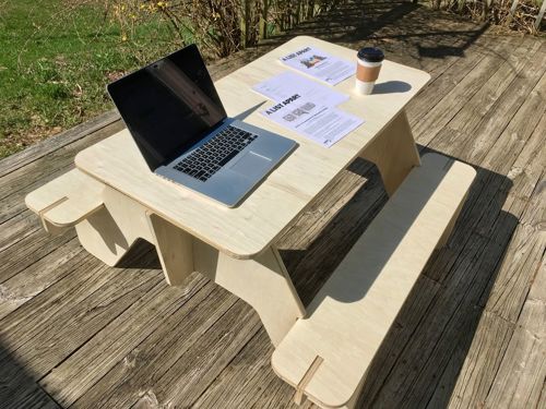 طرح میز پیک نیک چوبی میلی متر - wooden picnic table 18mm - برای دستگاه CNC چوب و لیزر (سی ان سی)
