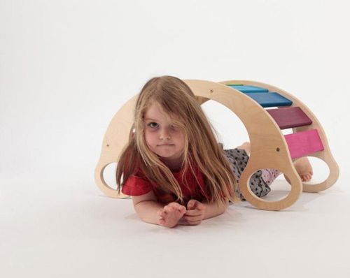 طرح تاب راکر رنگین کمان چوبی بچه ها راکر اسباب بازی - wooden rainbow rocker swing kids rocker toy ve - برای دستگاه CNC چوب و لیزر (سی ان سی)