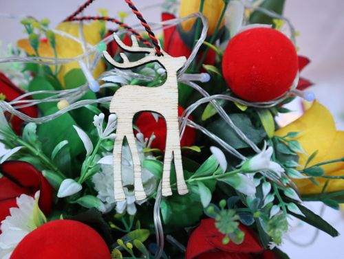 طرح چوبی گوزن کریسمس تزئینی لیزر - wooden reindeer christmas tree ornament laser cut - برای دستگاه CNC چوب و لیزر (سی ان سی)