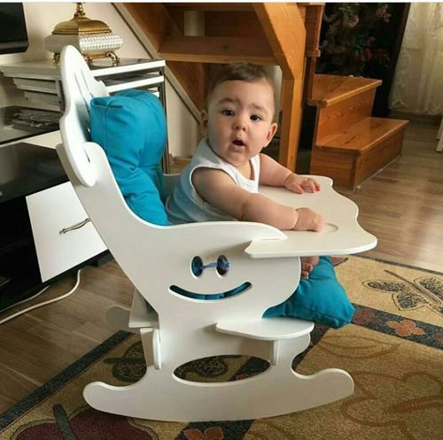 طرح صندلی گهواره‌ای چوبی برای کودکان - wooden rocker chair for children - برای دستگاه CNC چوب و لیزر (سی ان سی)