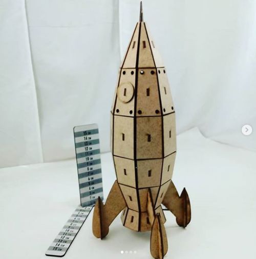 طرح اسباب‌بازی موشک سفینه فضایی میلی‌متری برش لیزر - wooden rocket spaceship toy 3mm laser cut ve - برای دستگاه CNC چوب و لیزر (سی ان سی)