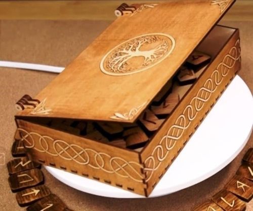 طرح جعبه نگهداری چوبی حکاکی شده با طرح درخت زندگی سلتیک لیزر - wooden storage box engraved with celtic tree of life laser cut ve - برای دستگاه CNC چوب و لیزر (سی ان سی)
