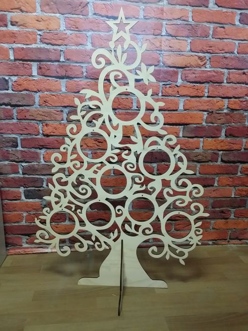 طرح میز چوبی روی میز کریسمس برش لیزری - wooden table top christmas tree laser cut ve - برای دستگاه CNC چوب و لیزر (سی ان سی)