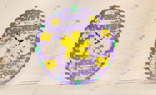 طرح ساعت دیواری چوبی با قلب و گل هدیه برای معلم - wooden wall clock with hearts and flowers gift for educator ve - برای دستگاه CNC چوب و لیزر (سی ان سی)