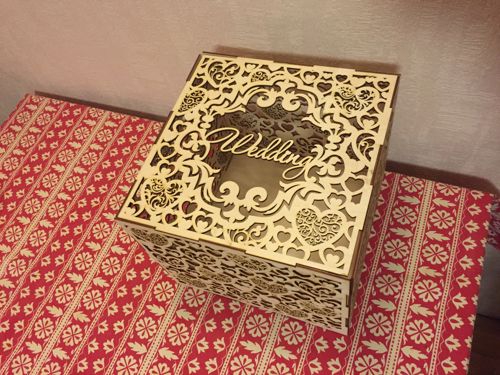 طرح جعبه عروسی چوبی برای برش لیزری - wooden wedding box for laser cut ve - برای دستگاه CNC چوب و لیزر (سی ان سی)