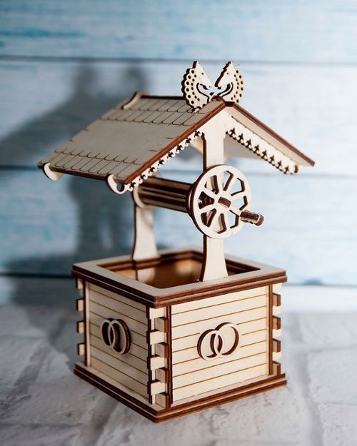 طرح چاه چوبی برای برش لیزری - wooden well for laser cut ve - برای دستگاه CNC چوب و لیزر (سی ان سی)