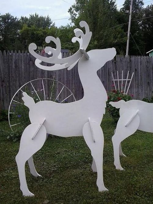 طرح چوب گوزن کریسمس حیاط هنر چمن تزئینات برش لیزری - wood reindeer christmas yard art lawn decoration laser cut ve - برای دستگاه CNC چوب و لیزر (سی ان سی)