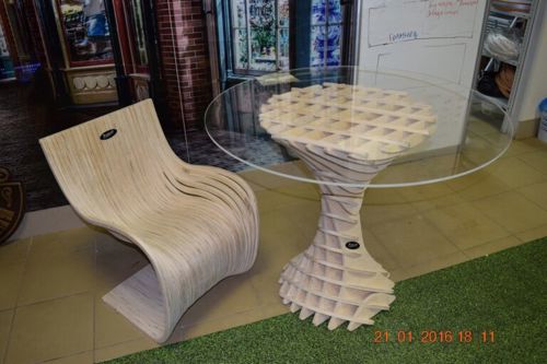 طرح میز گرد چوبی برای برش لیزری - wood round table for laser cut ve - برای دستگاه CNC چوب و لیزر (سی ان سی)
