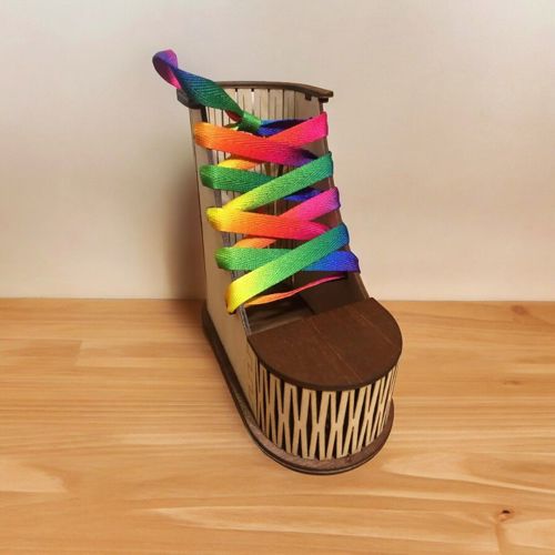طرح پایه مداد و قلم کفش چوبی برش لیزری - wood shoe pencil and brush stand laser cut ve - برای دستگاه CNC چوب و لیزر (سی ان سی)