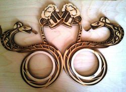 طرح زیرلیوانی‌های چوبی مار مانند برای برش لیزری - wood snake coasters for laser cut ve - برای دستگاه CNC چوب و لیزر (سی ان سی)